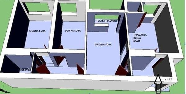 Се продава стан 75м2, К.Вода
